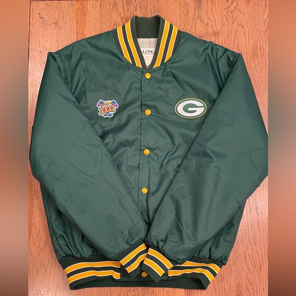 Custom Green Bay Packers Super Bowl Jacket as Large